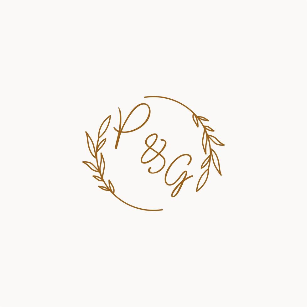 PG wedding initials logo design vector