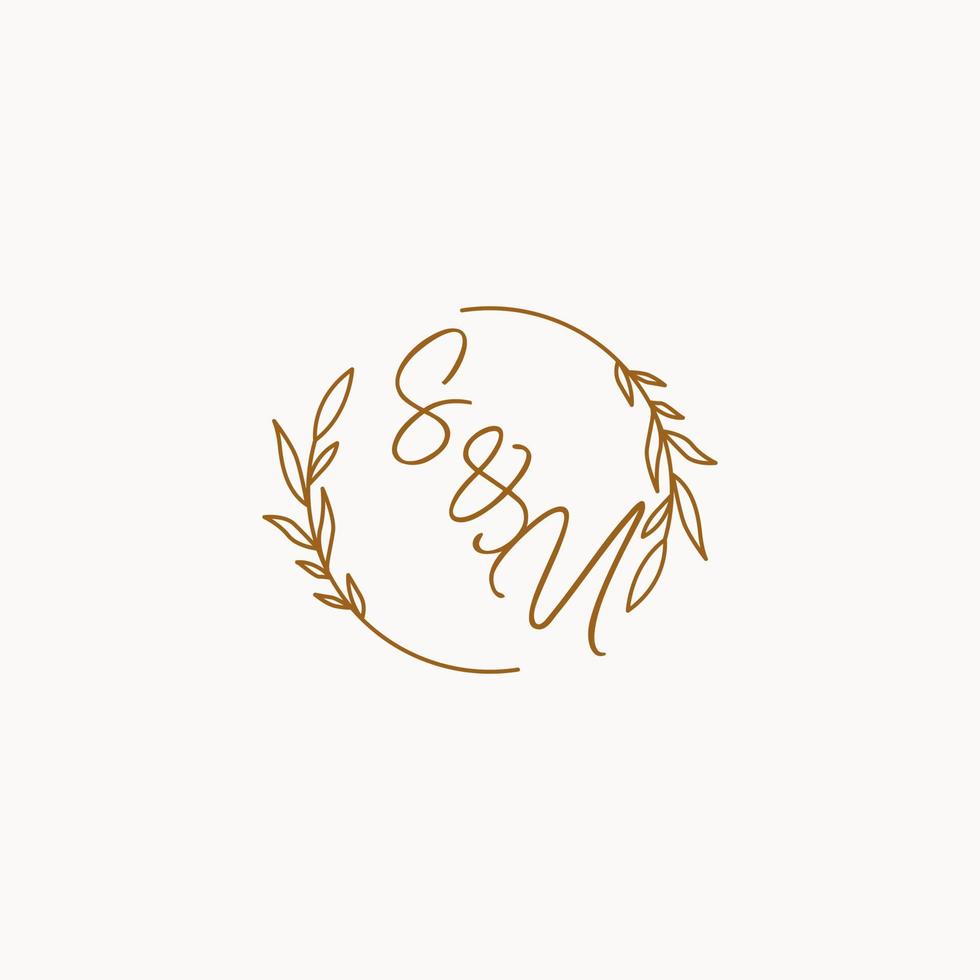 SU wedding initials logo design vector