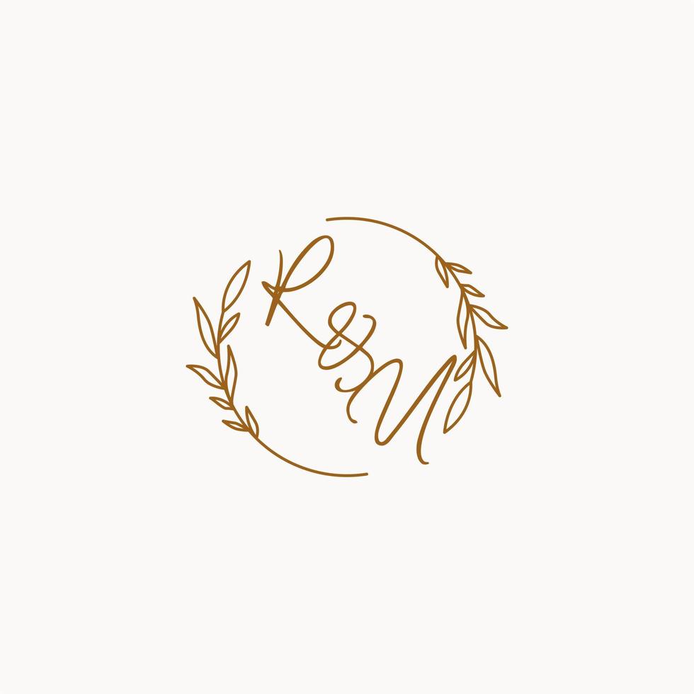 RU wedding initials logo design vector