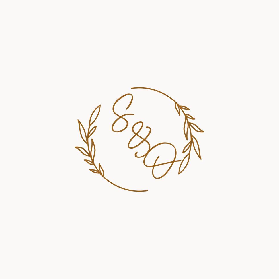 SO wedding initials logo design vector