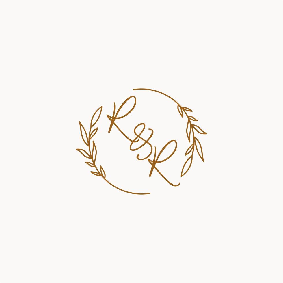 RR wedding initials logo design vector