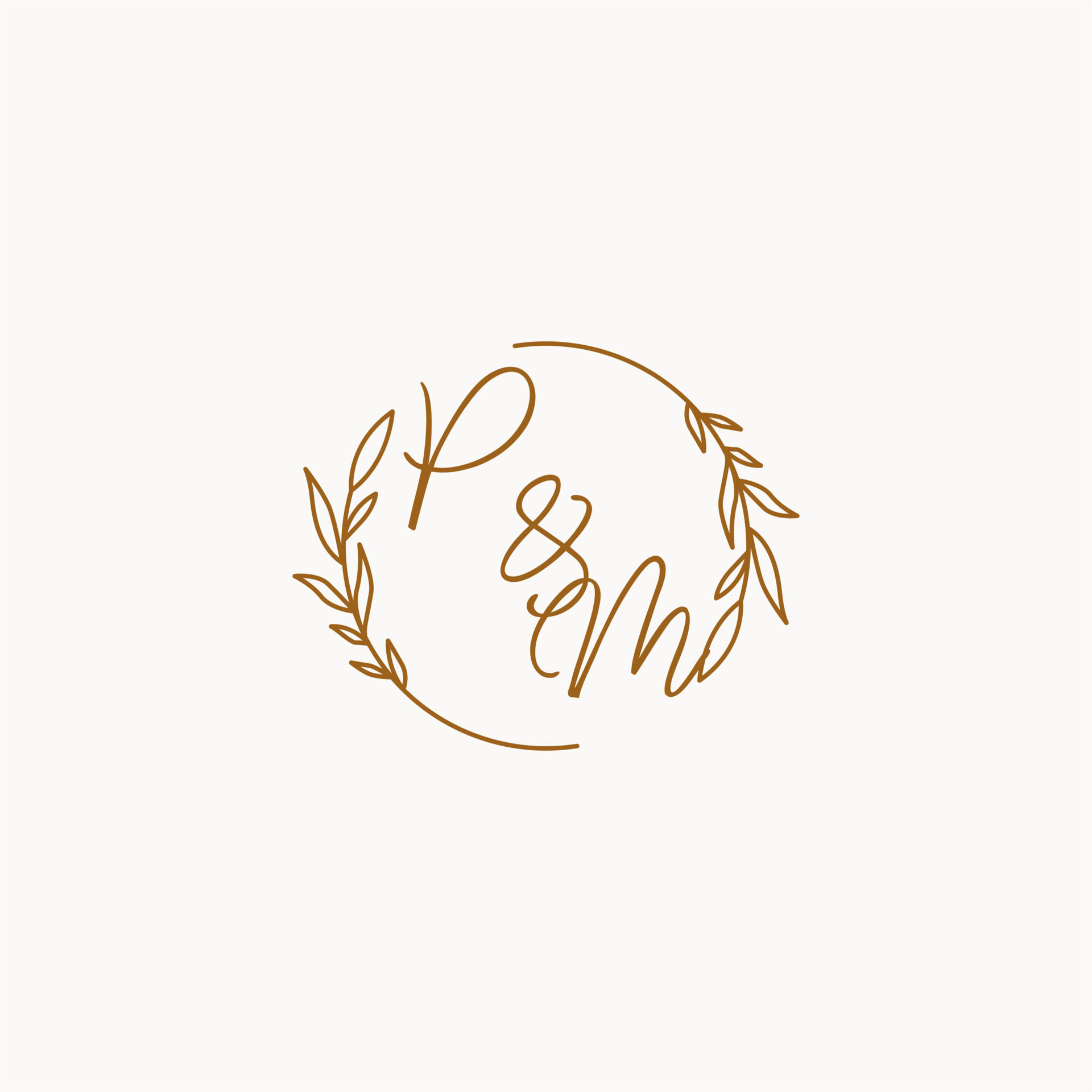 Pm initial wedding monogram logo Royalty Free Vector Image