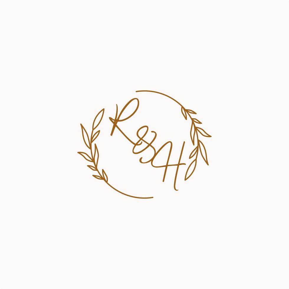 RH wedding initials logo design vector