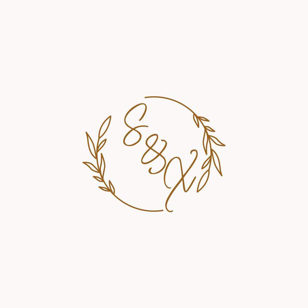SX wedding initials logo design vector
