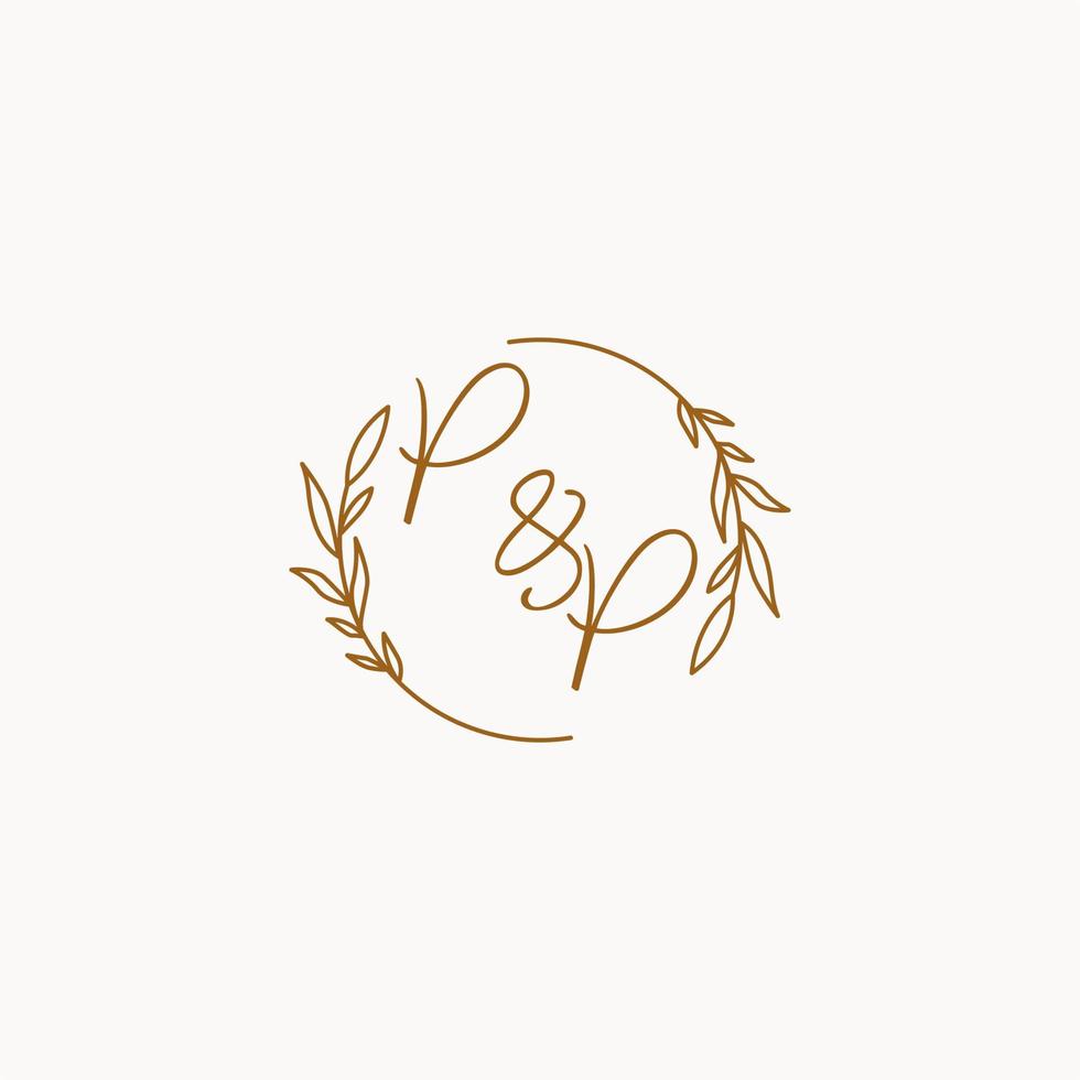 PP wedding initials logo design vector