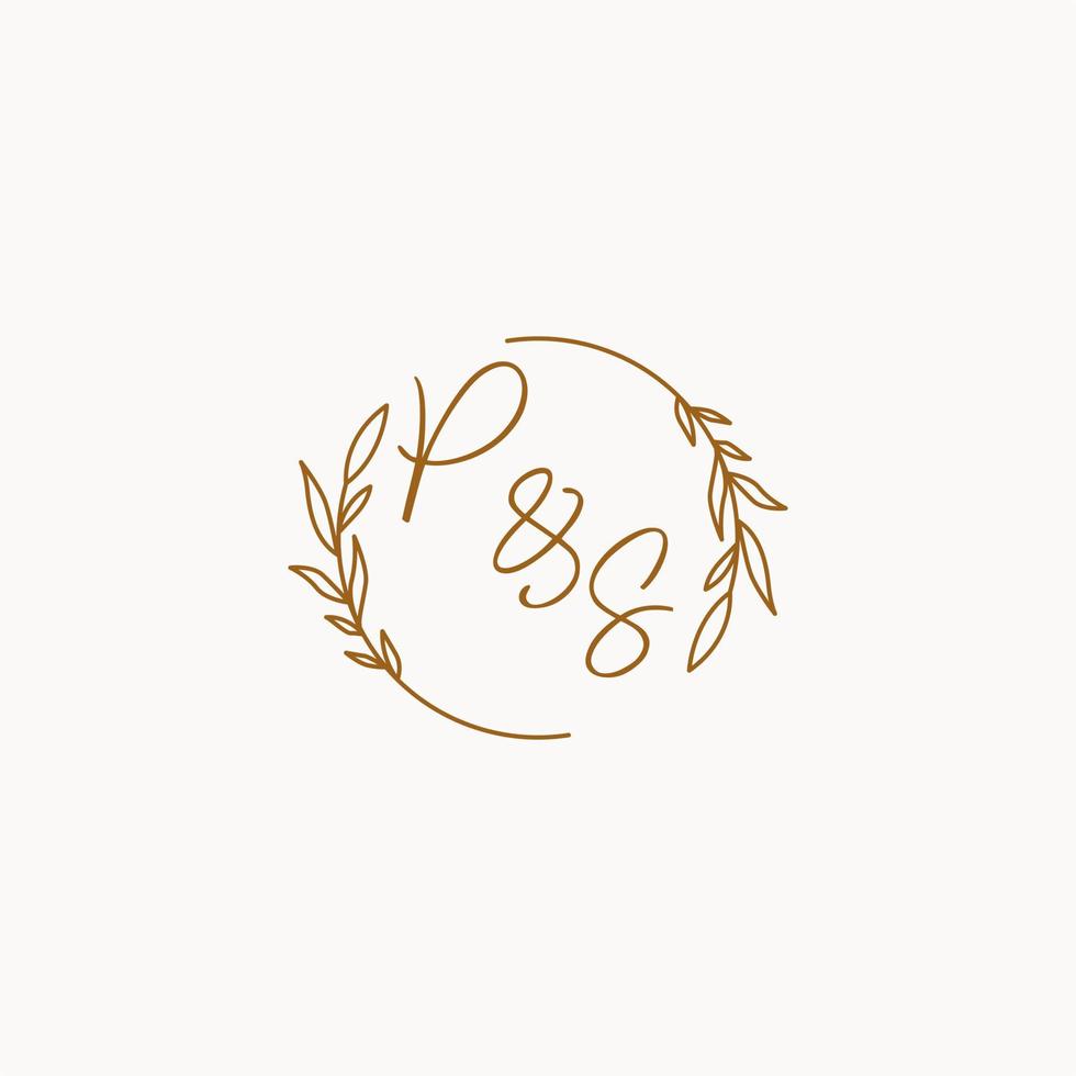 PS wedding initials logo design vector