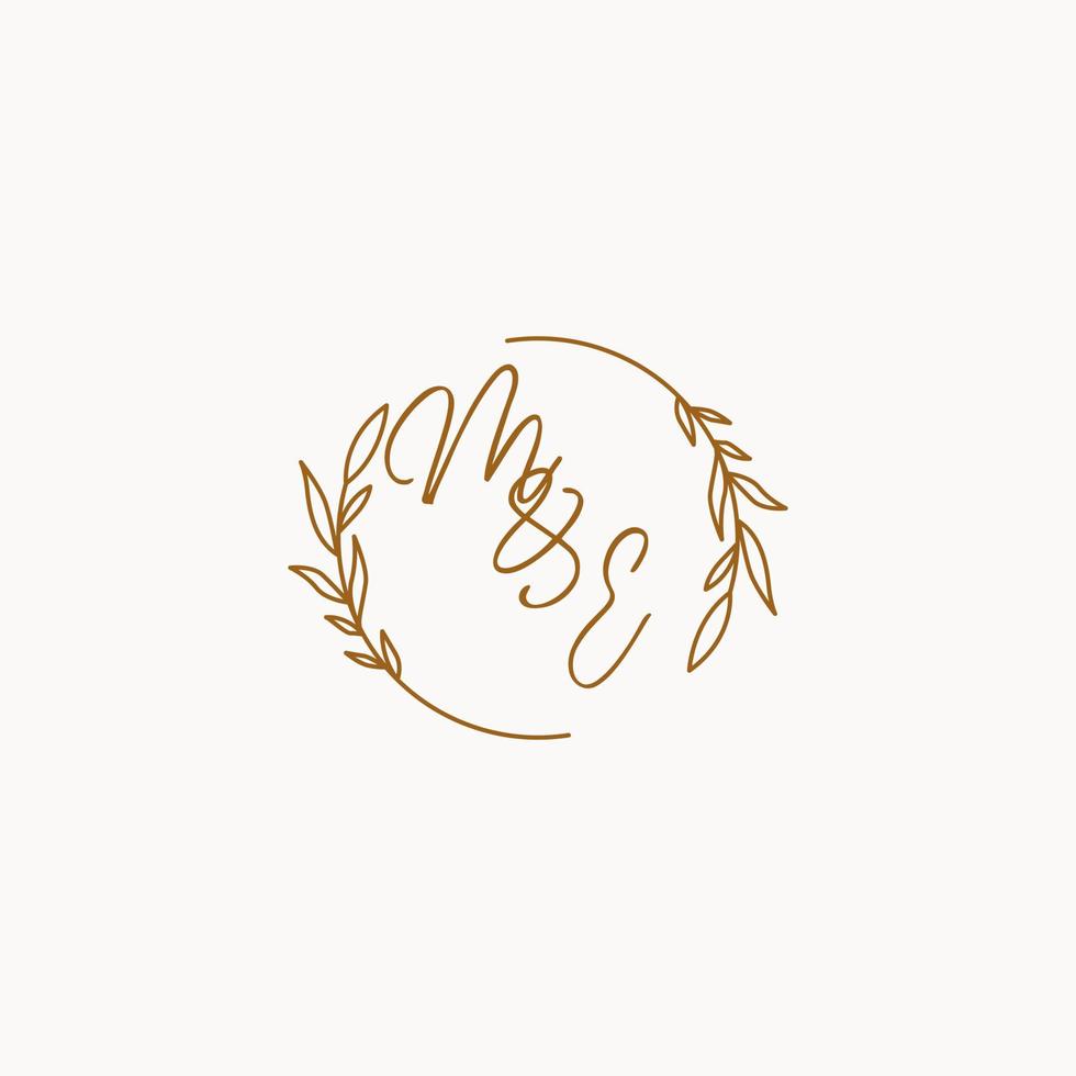 ME wedding initials logo design vector