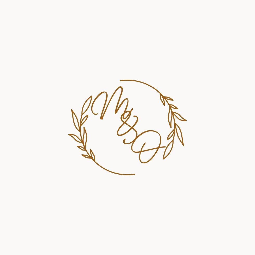MO wedding initials logo design vector