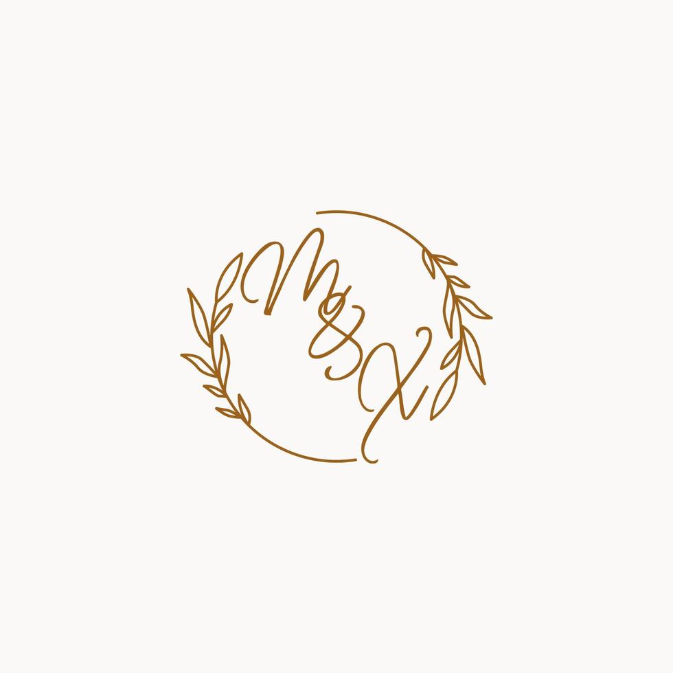 MX wedding initials logo design vector