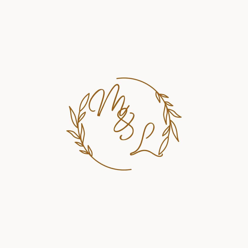 ML wedding initials logo design vector