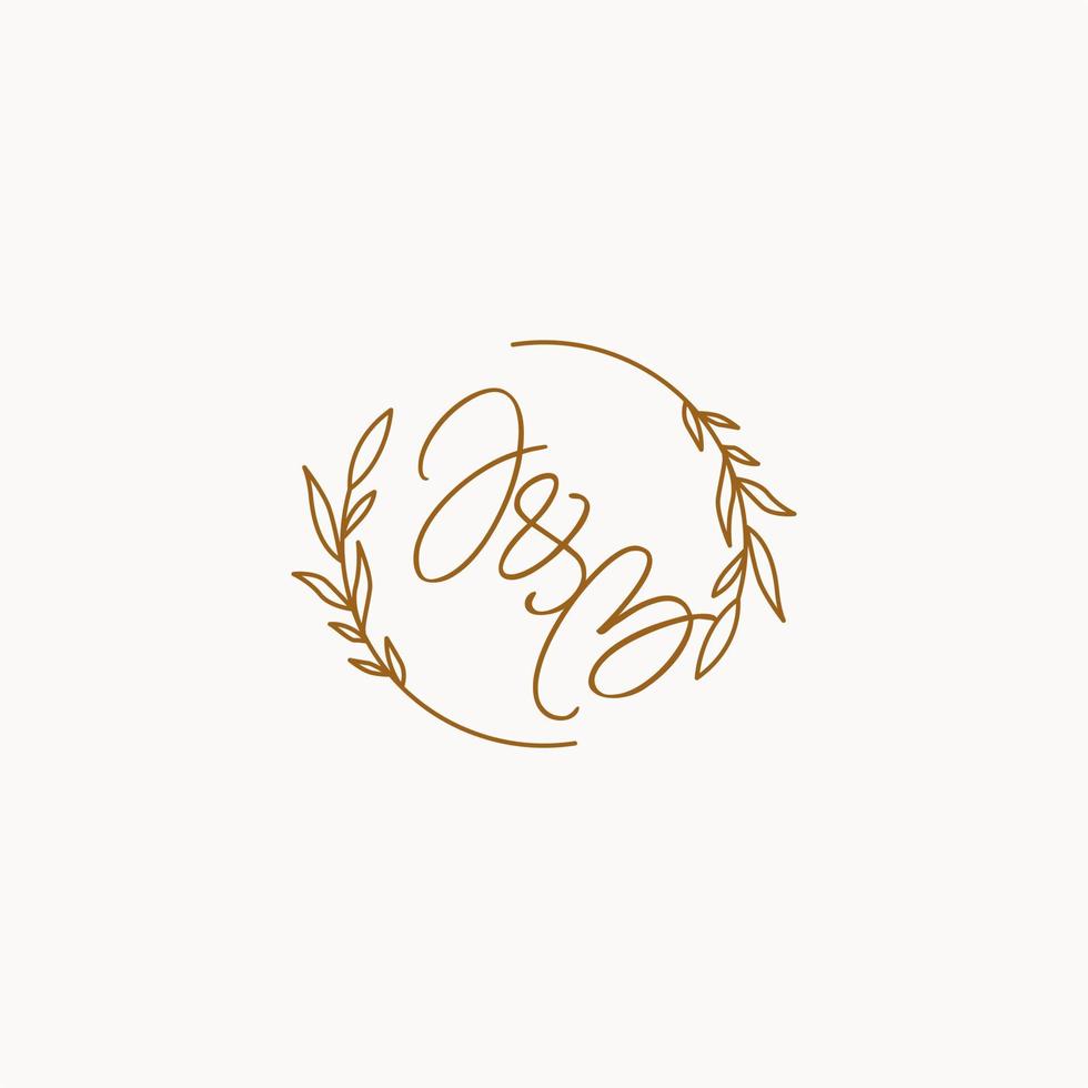 JB wedding initials logo design vector