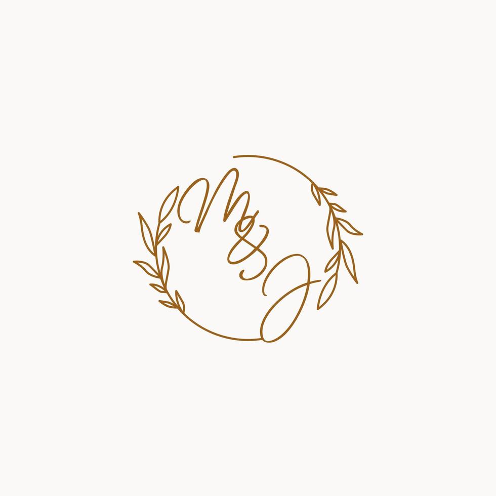 MJ wedding initials logo design vector