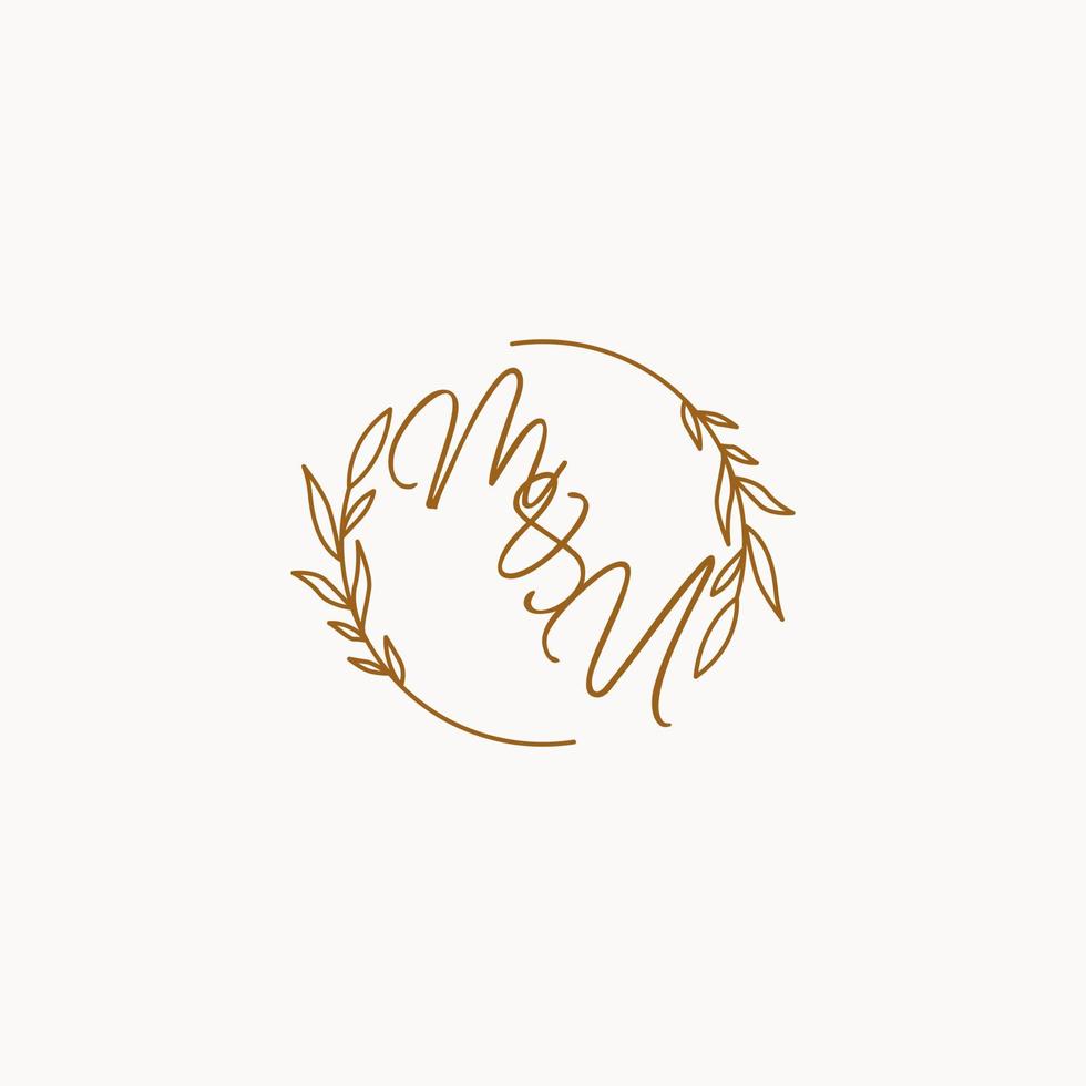 MU wedding initials logo design vector