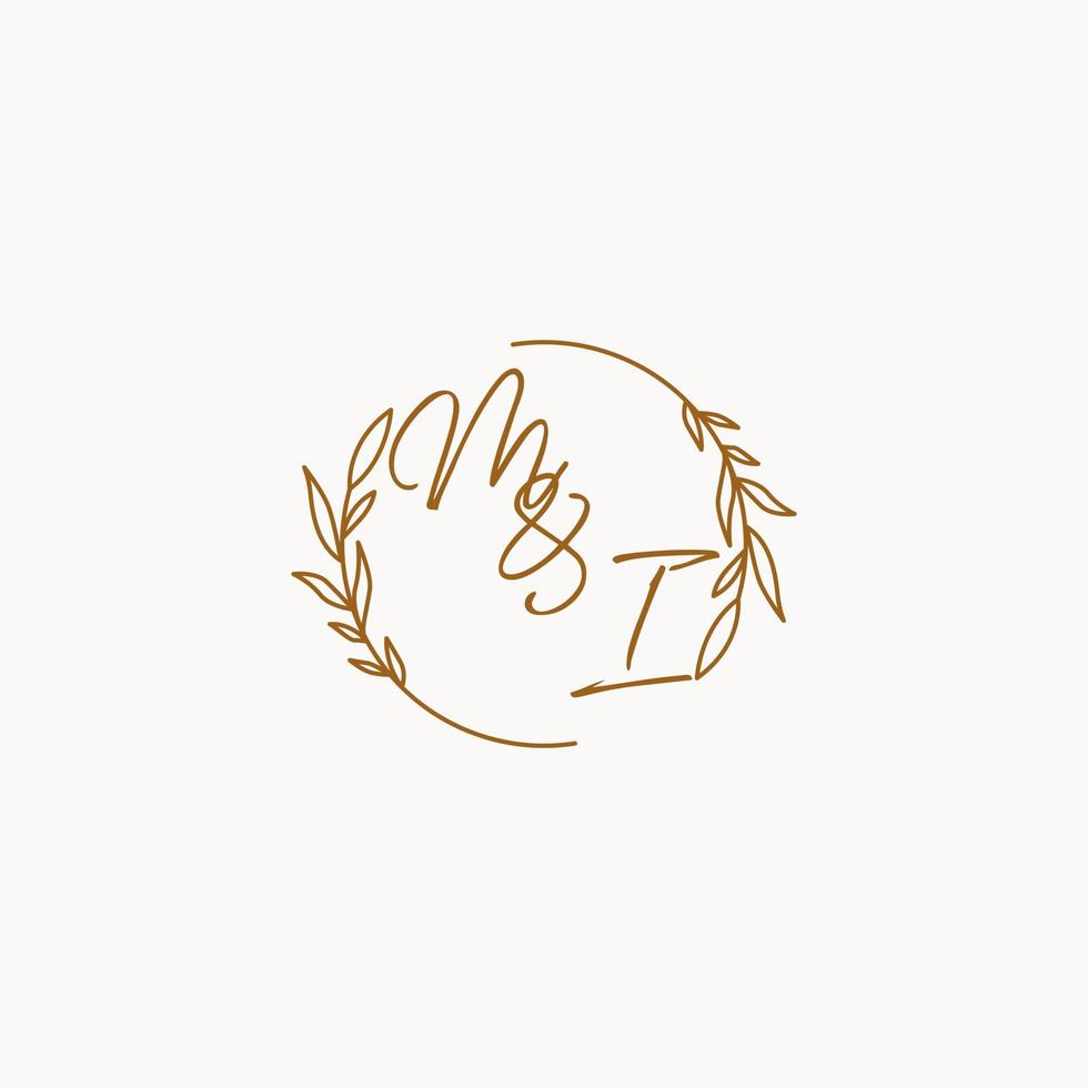 MI wedding initials logo design vector
