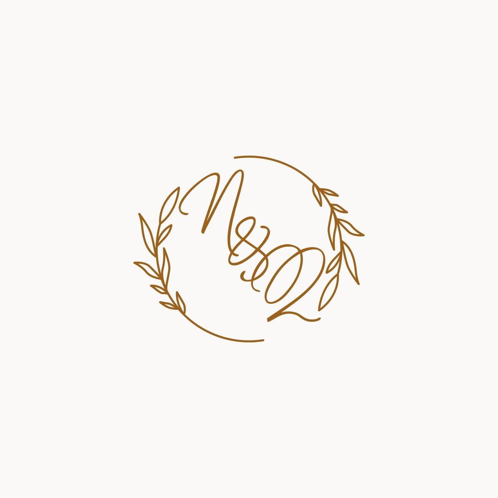 NQ wedding initials logo design vector