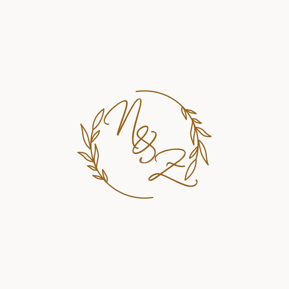 NZ wedding initials logo design vector