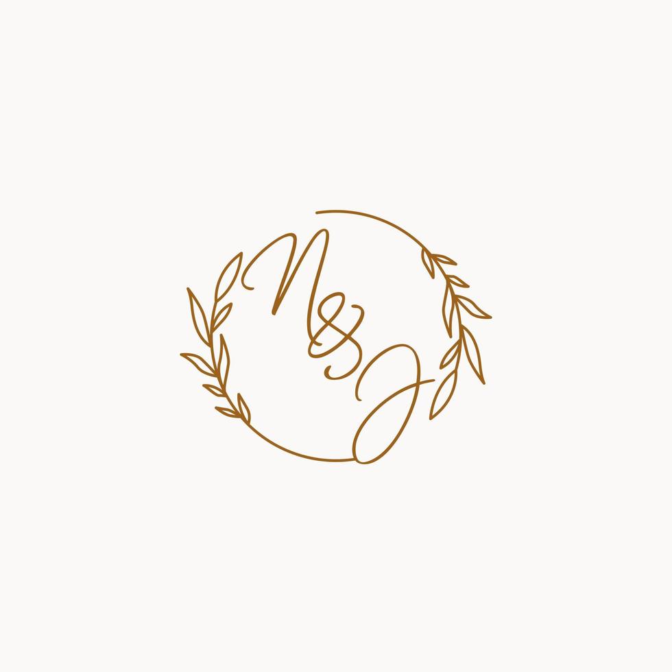 NJ wedding initials logo design vector
