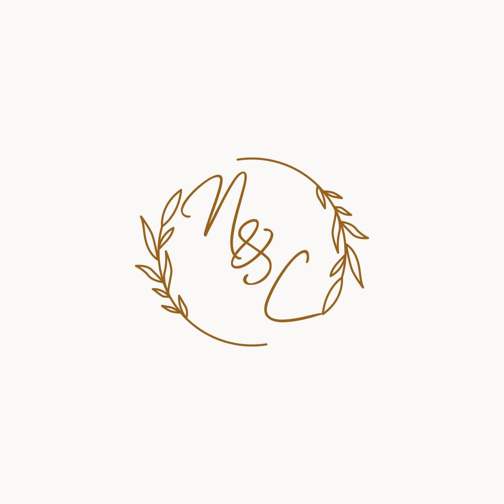 NC wedding initials logo design vector