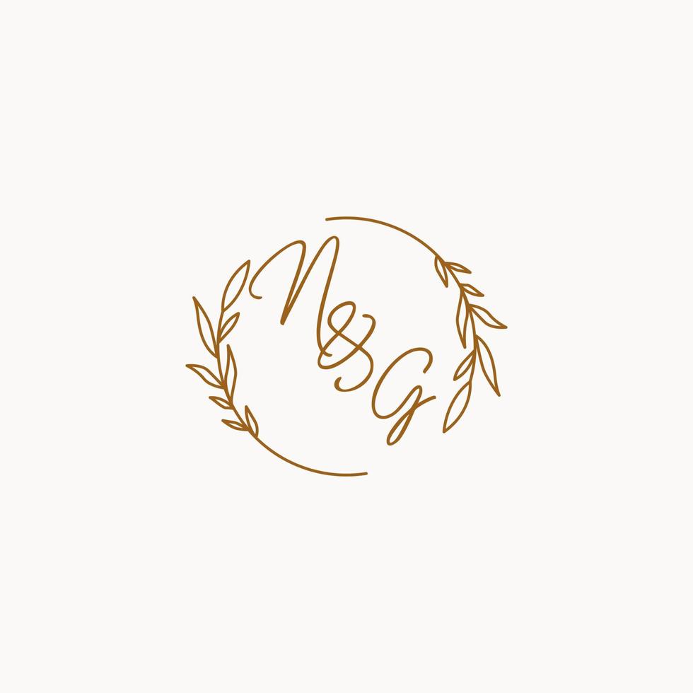 NG wedding initials logo design vector