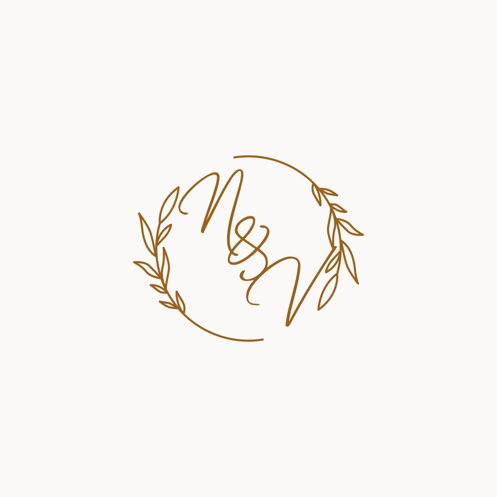 NV wedding initials logo design vector
