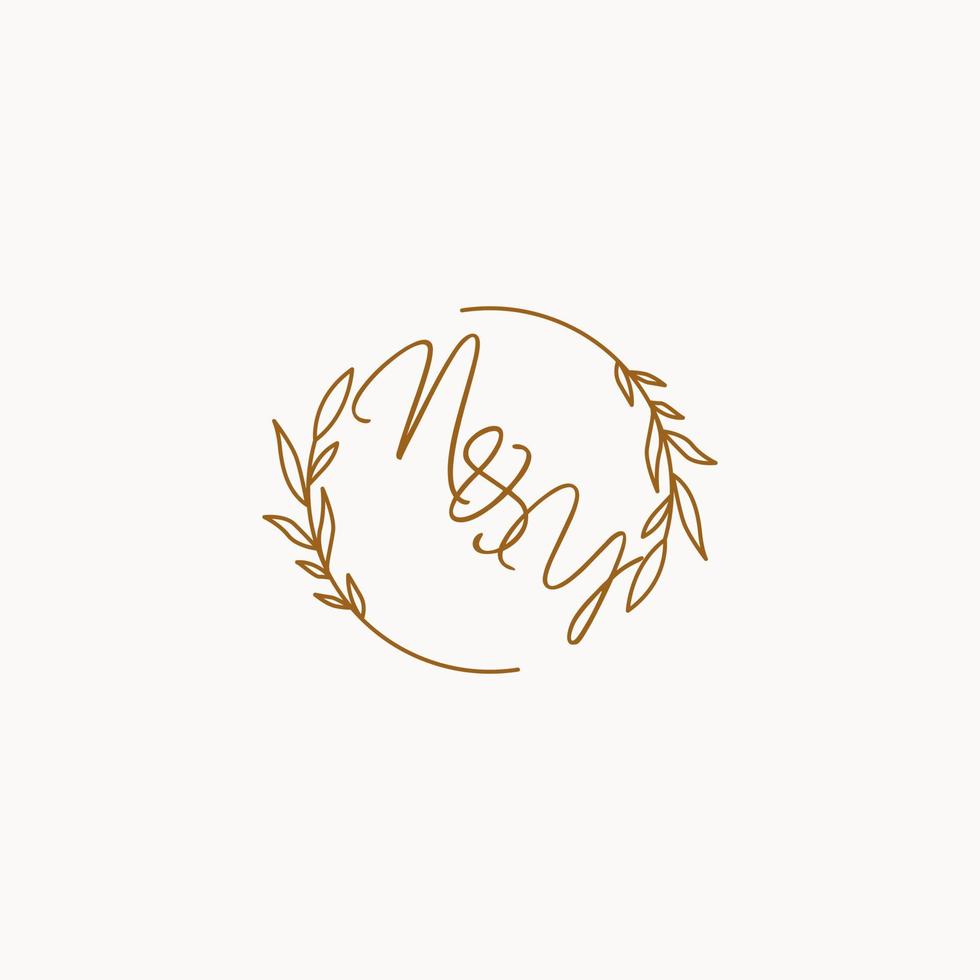 NY wedding initials logo design vector