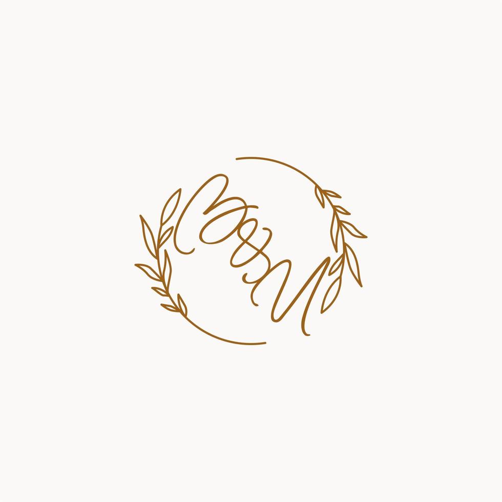 BU wedding initials logo design vector