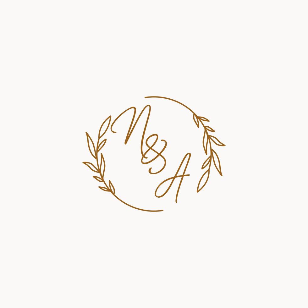 NA wedding initials logo design vector