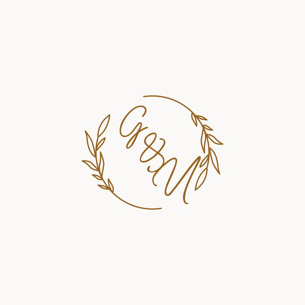 GU wedding initials logo design vector