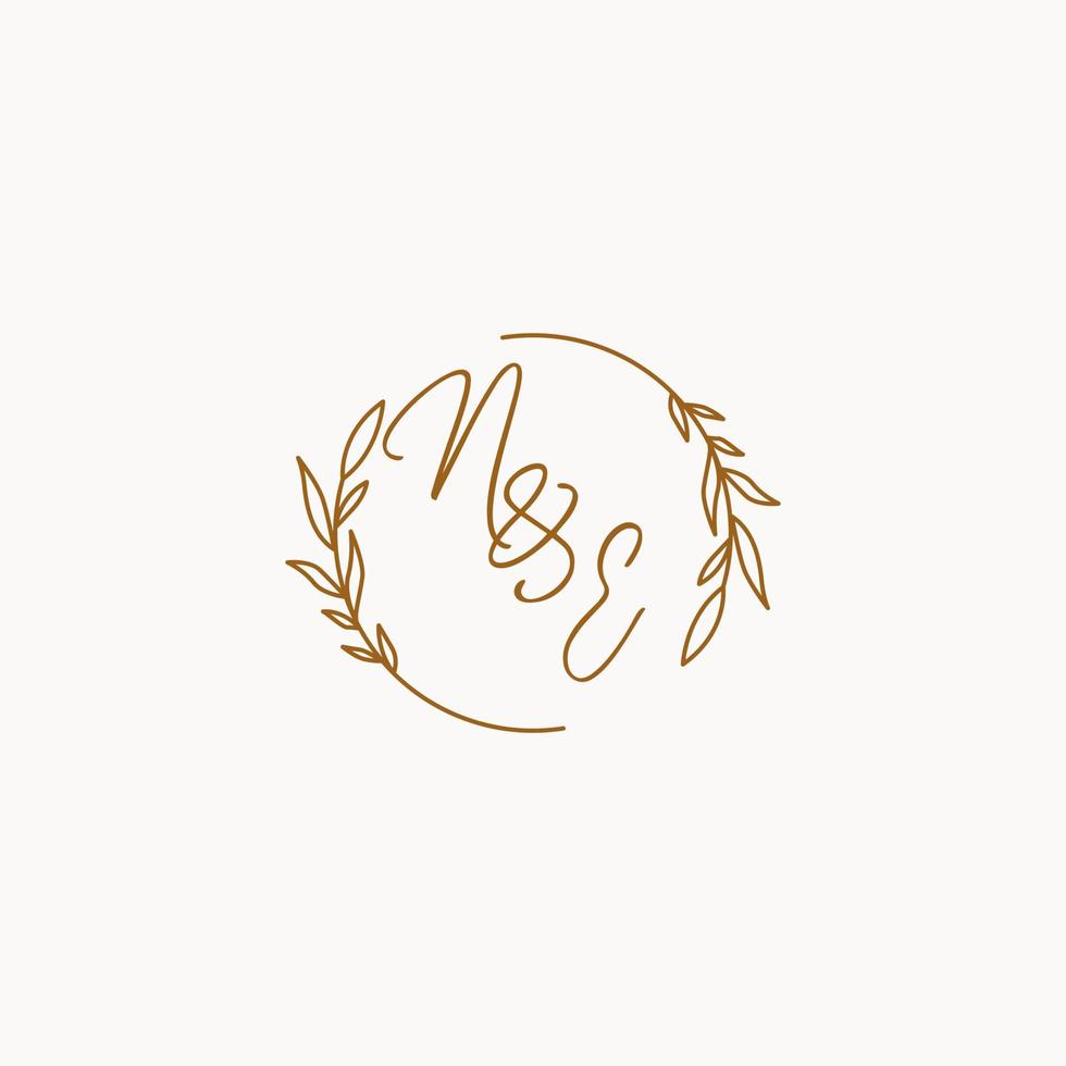 NE wedding initials logo design vector