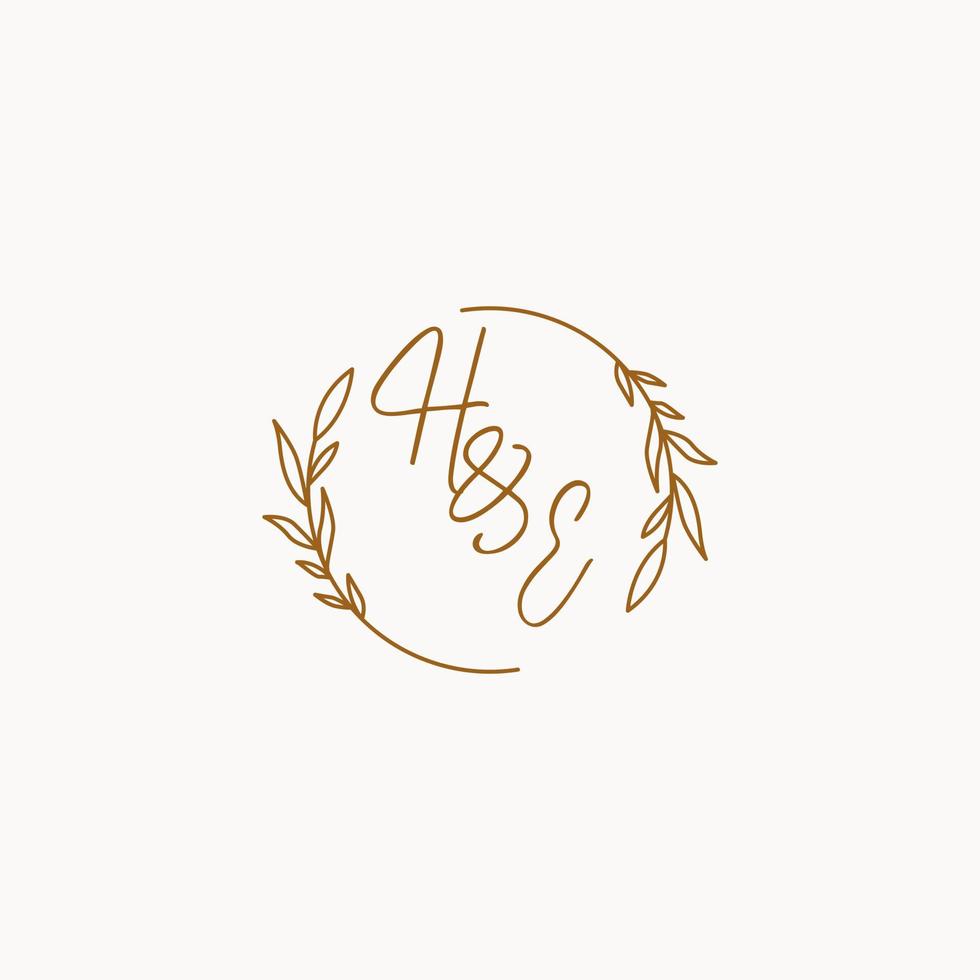 HE wedding initials logo design vector