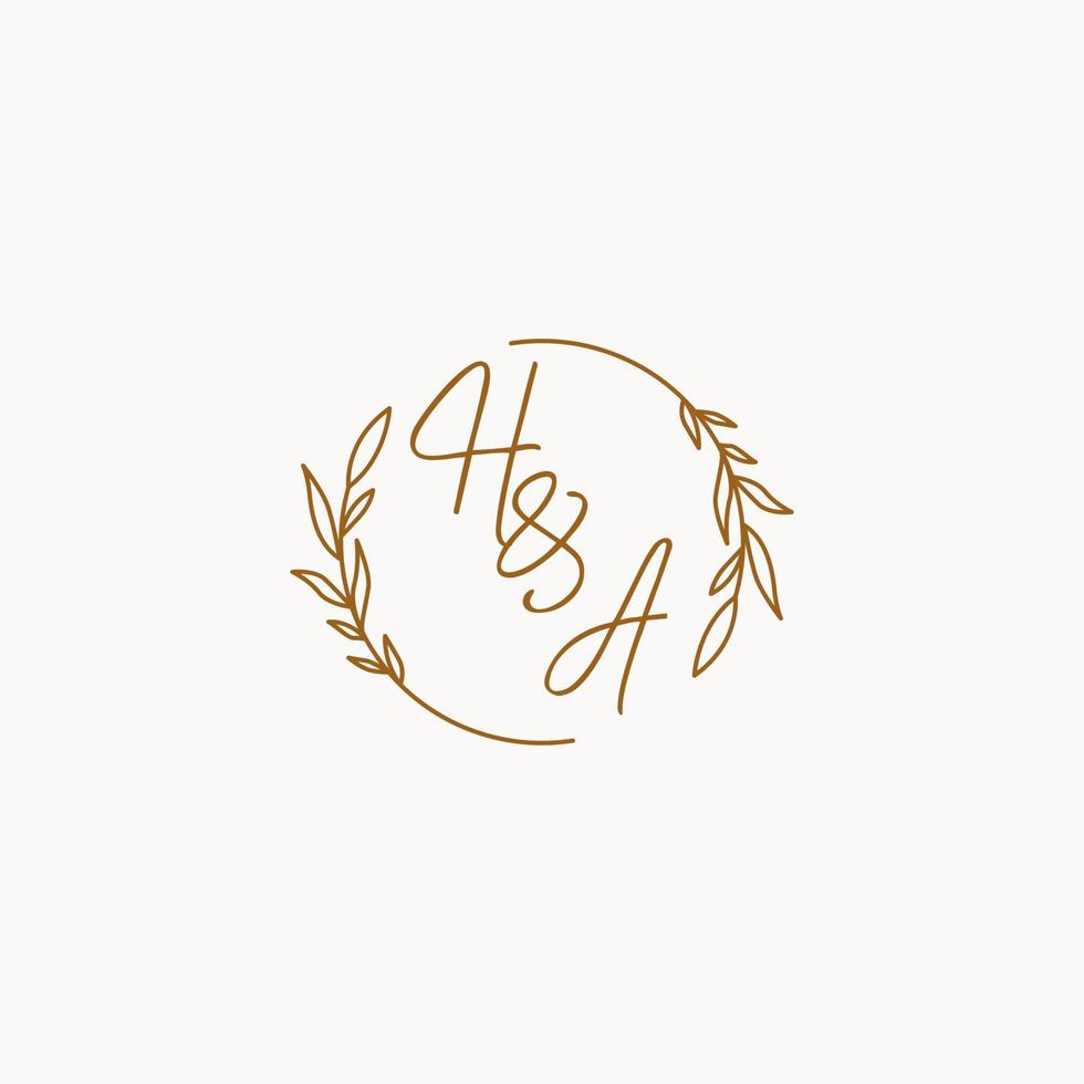HA wedding initials logo design vector