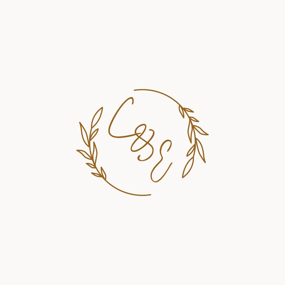 CE wedding initials logo design vector