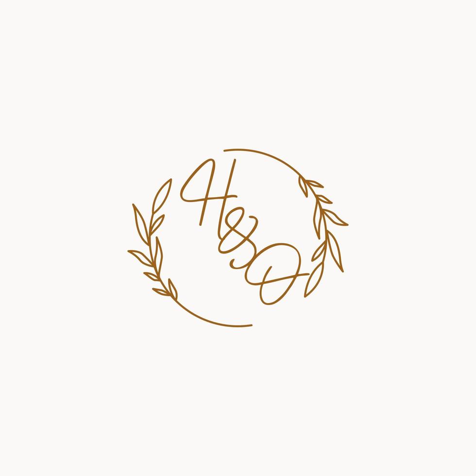 HO wedding initials logo design vector