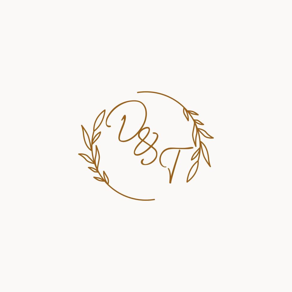 DT wedding initials logo design vector