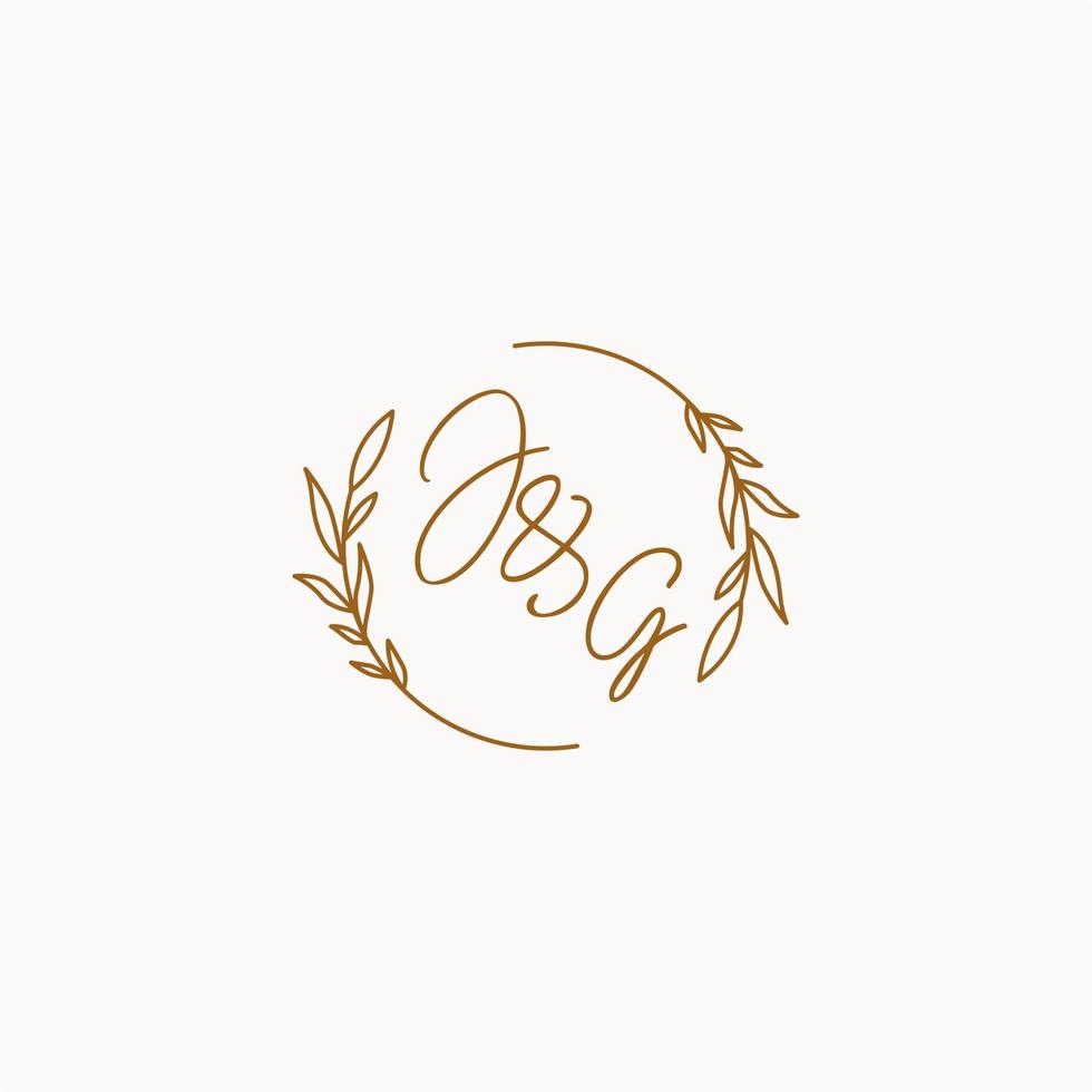 JG wedding initials logo design vector