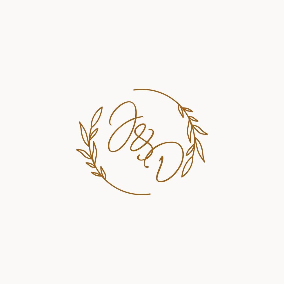 JD wedding initials logo design vector