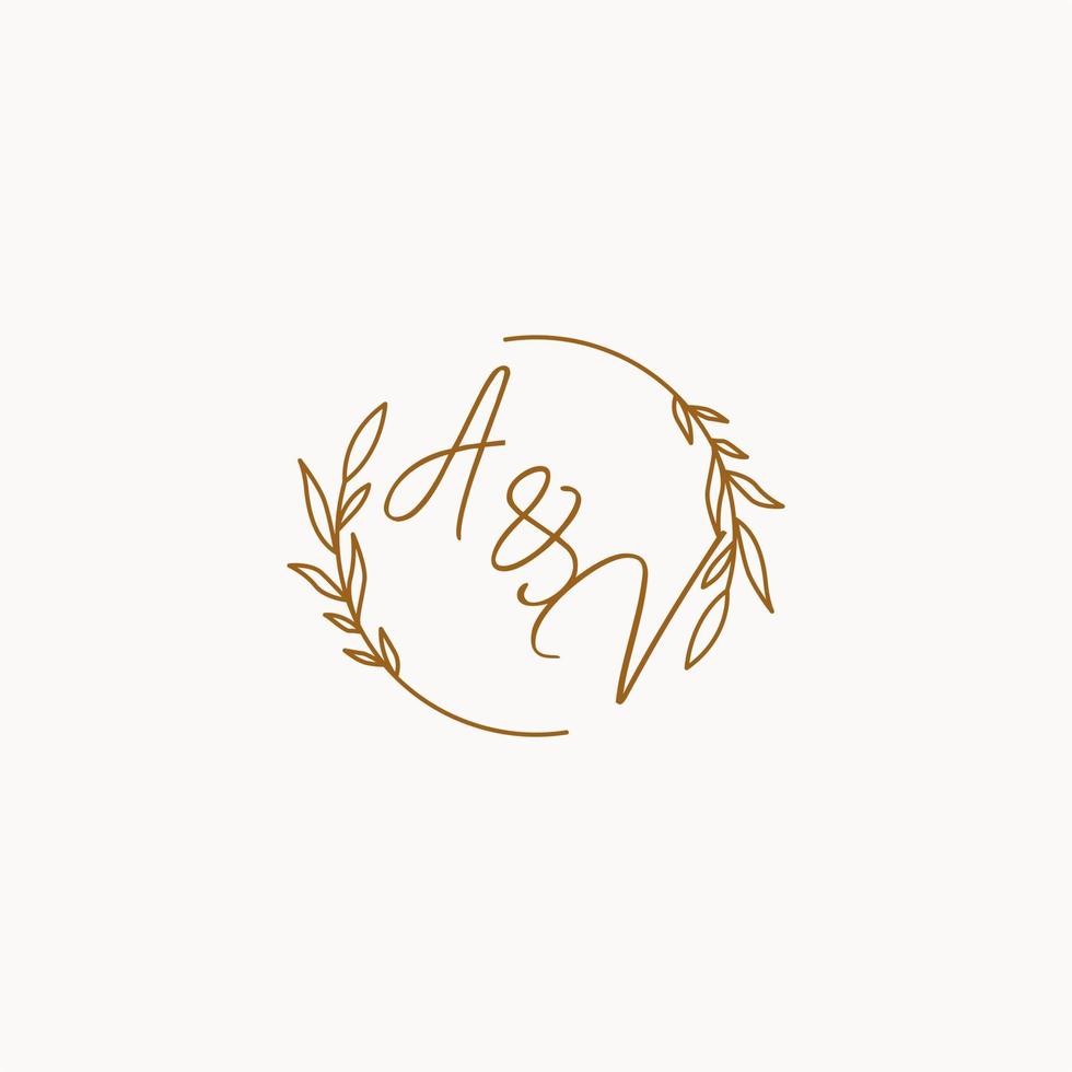AV wedding initials logo design vector