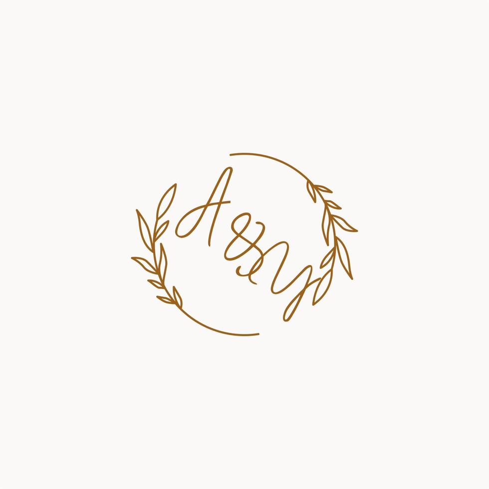 AY wedding initials logo design vector