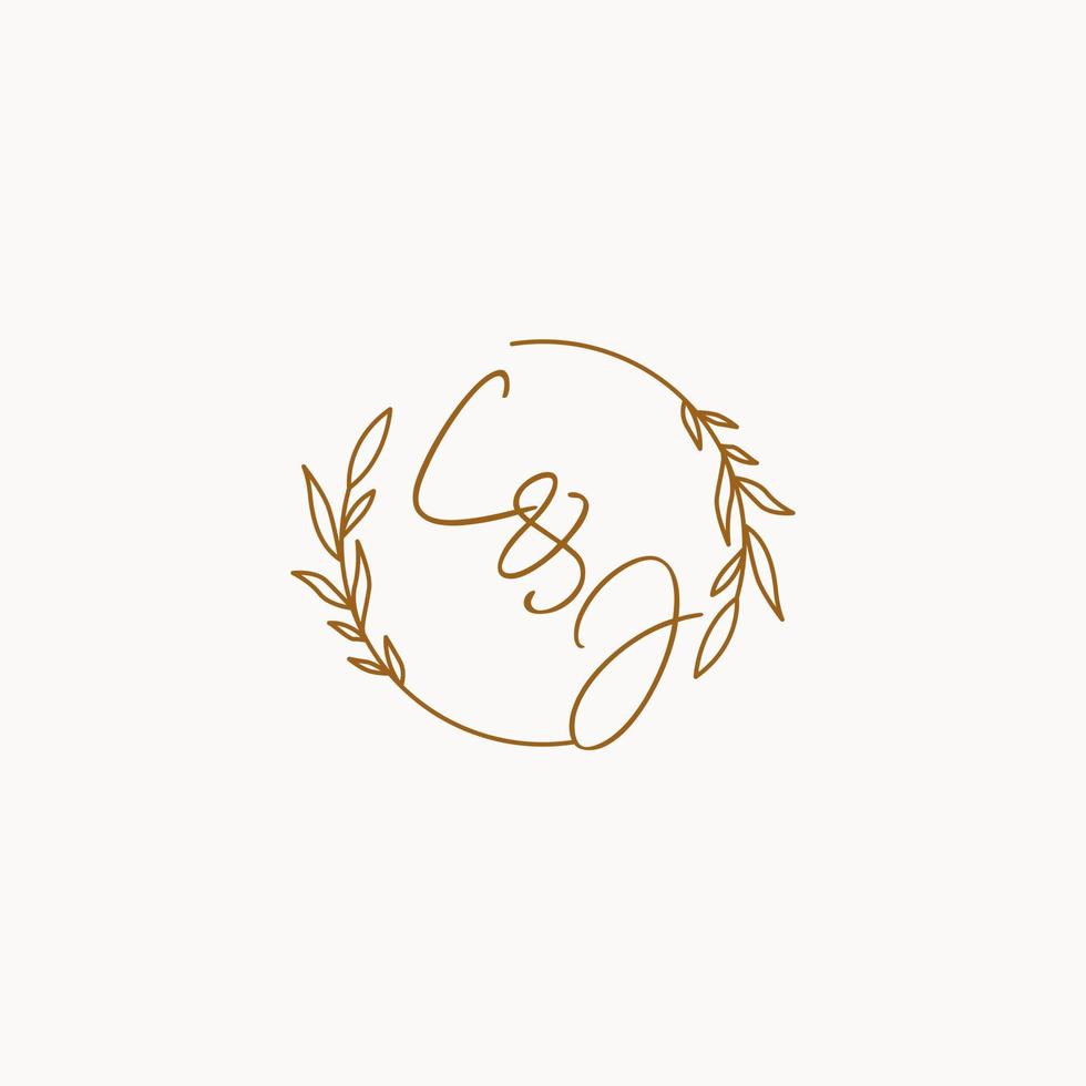 CJ wedding initials logo design vector