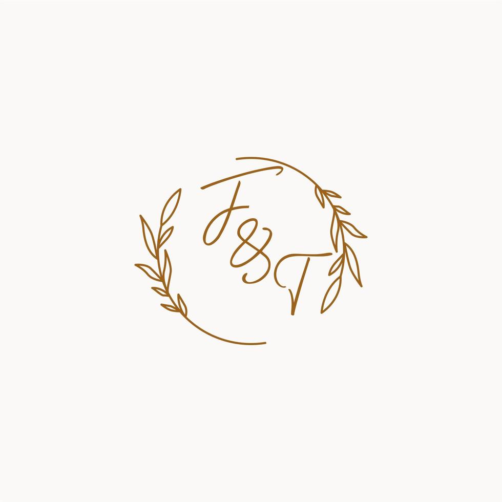 FT wedding initials logo design vector