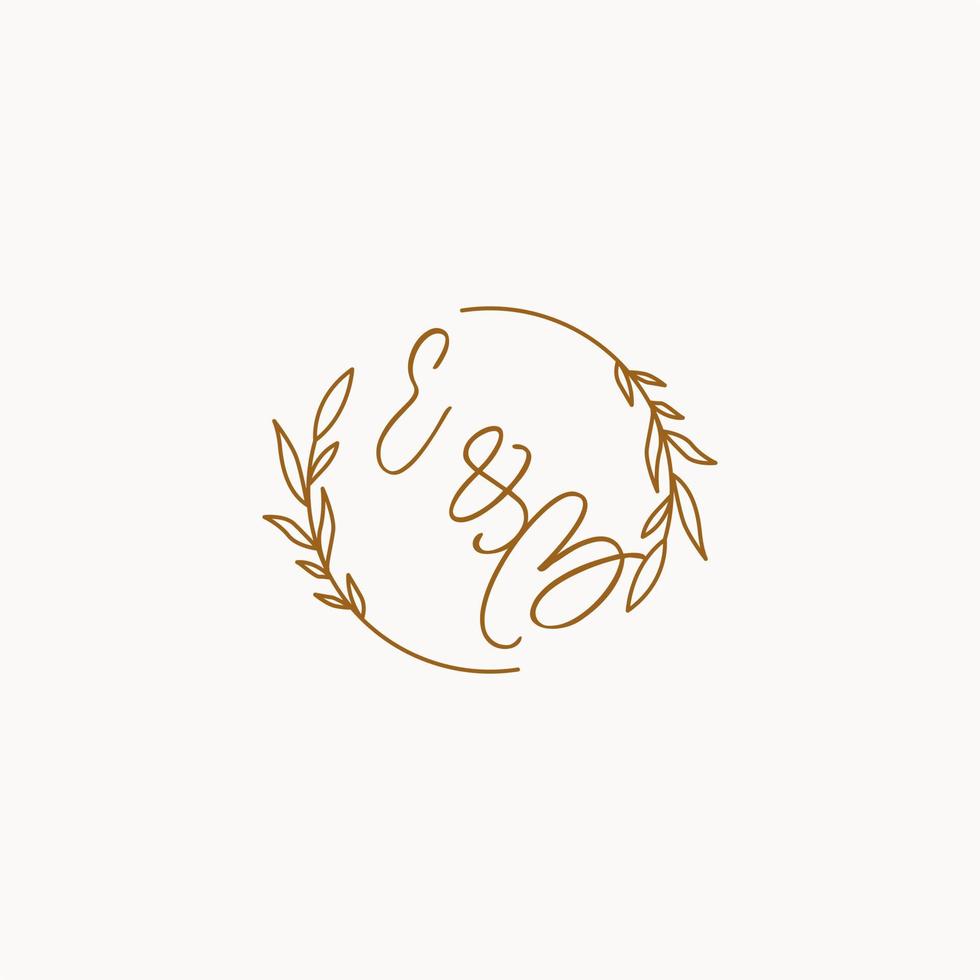 EB wedding initials logo design vector
