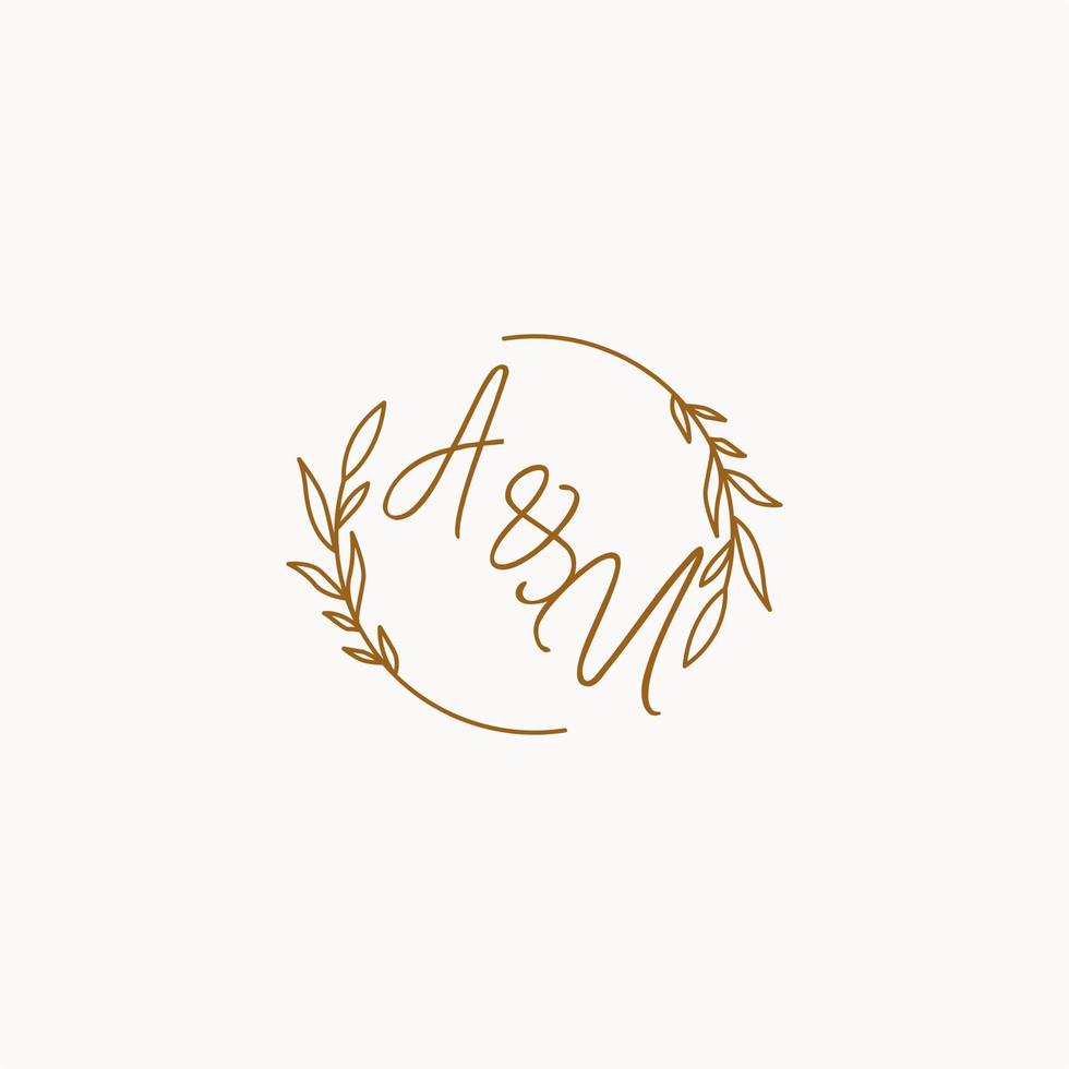 AU wedding initials logo design vector