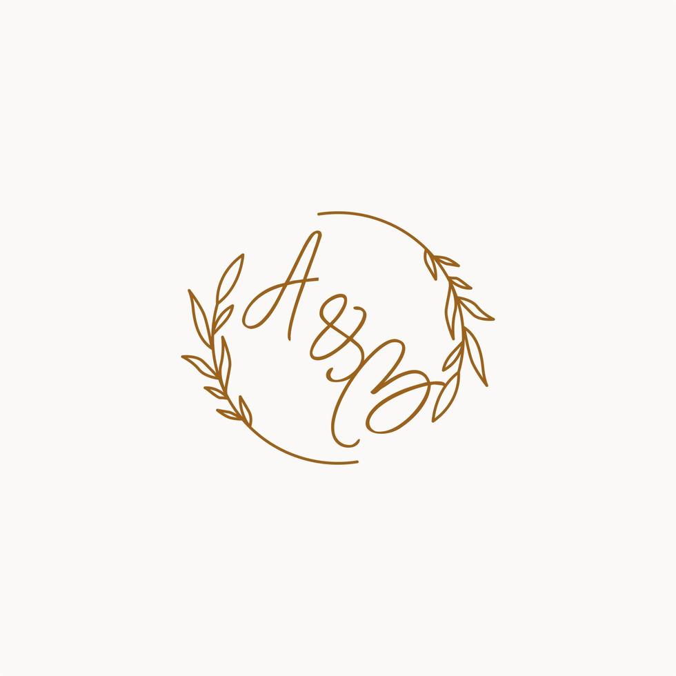 AB wedding initials logo design vector