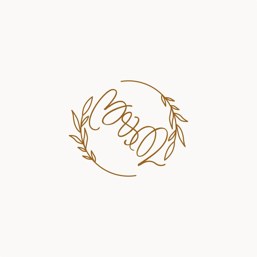 diseño de logotipo de iniciales de boda bq vector