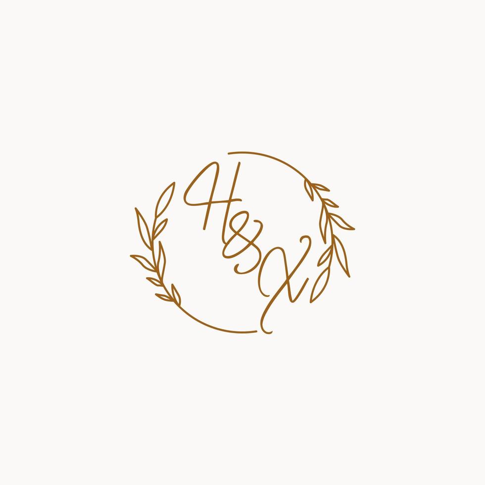 HX wedding initials logo design vector
