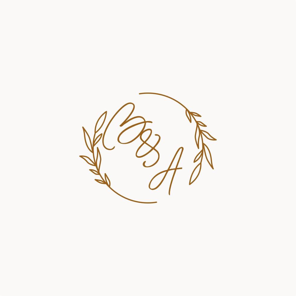 BA wedding initials logo design vector