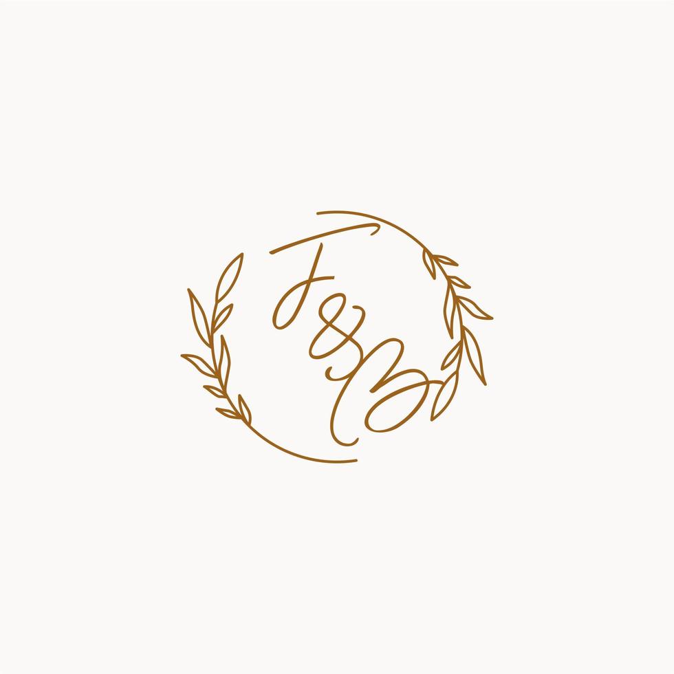 FB wedding initials logo design vector