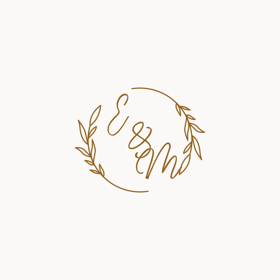 EM wedding initials logo design vector