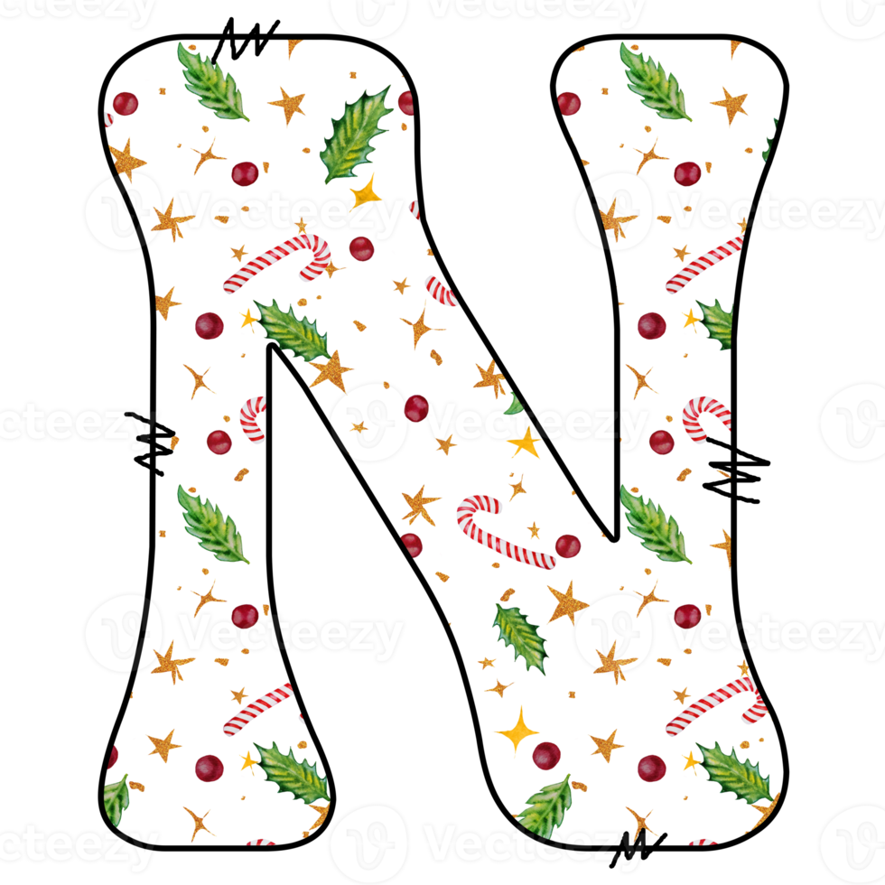 Natale alfabeto design png