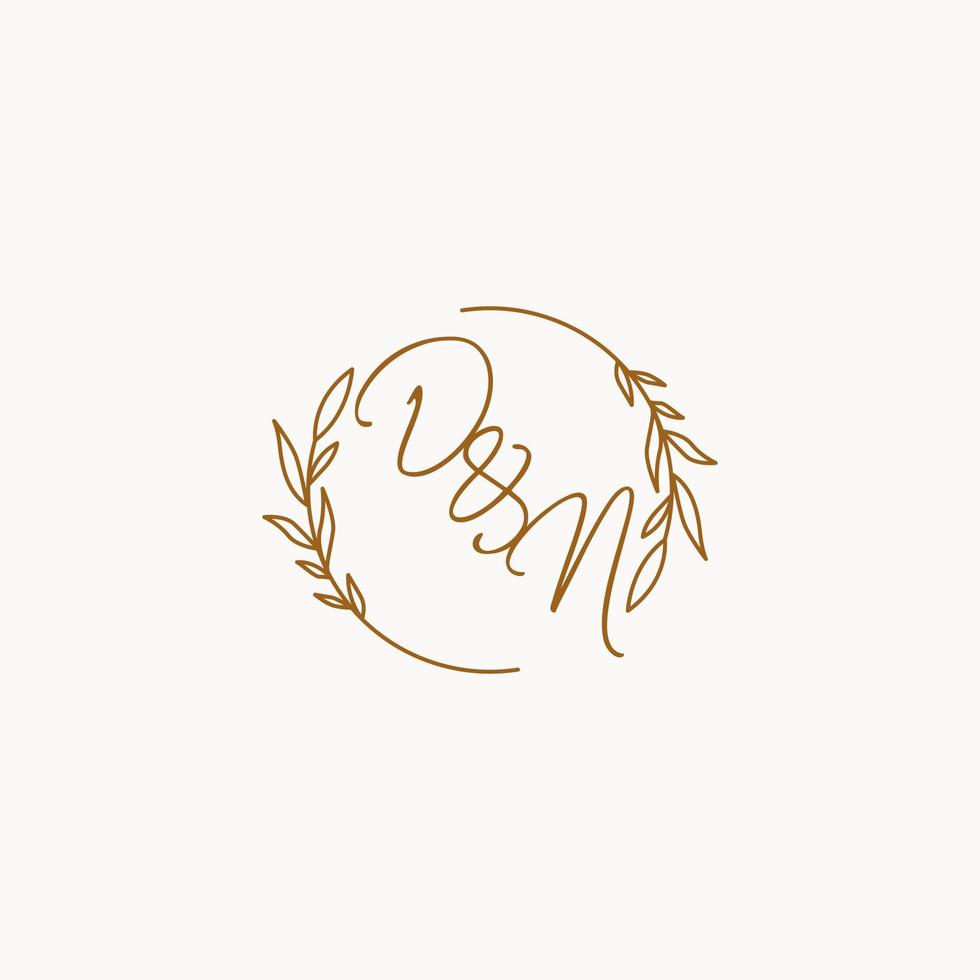 DN wedding initials logo design vector